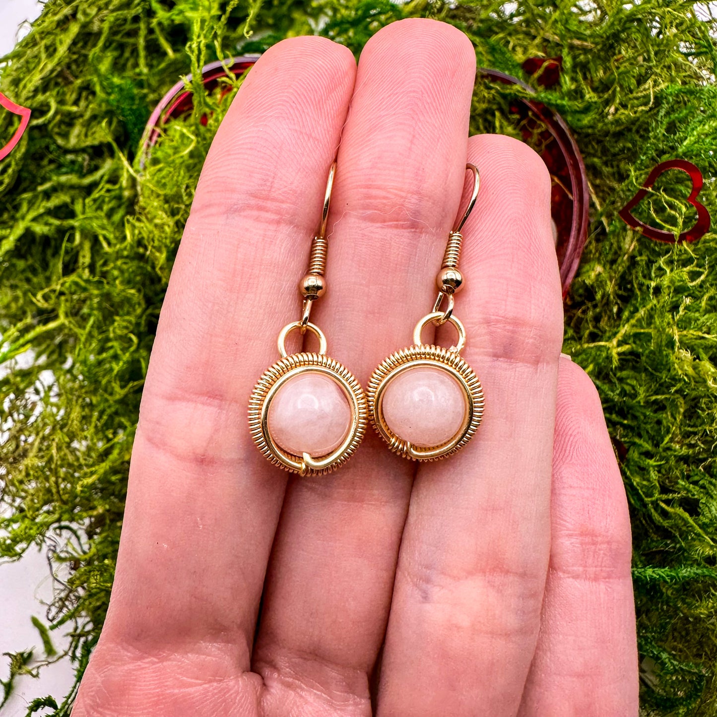 Rose Quartz Mini Heart | Gold