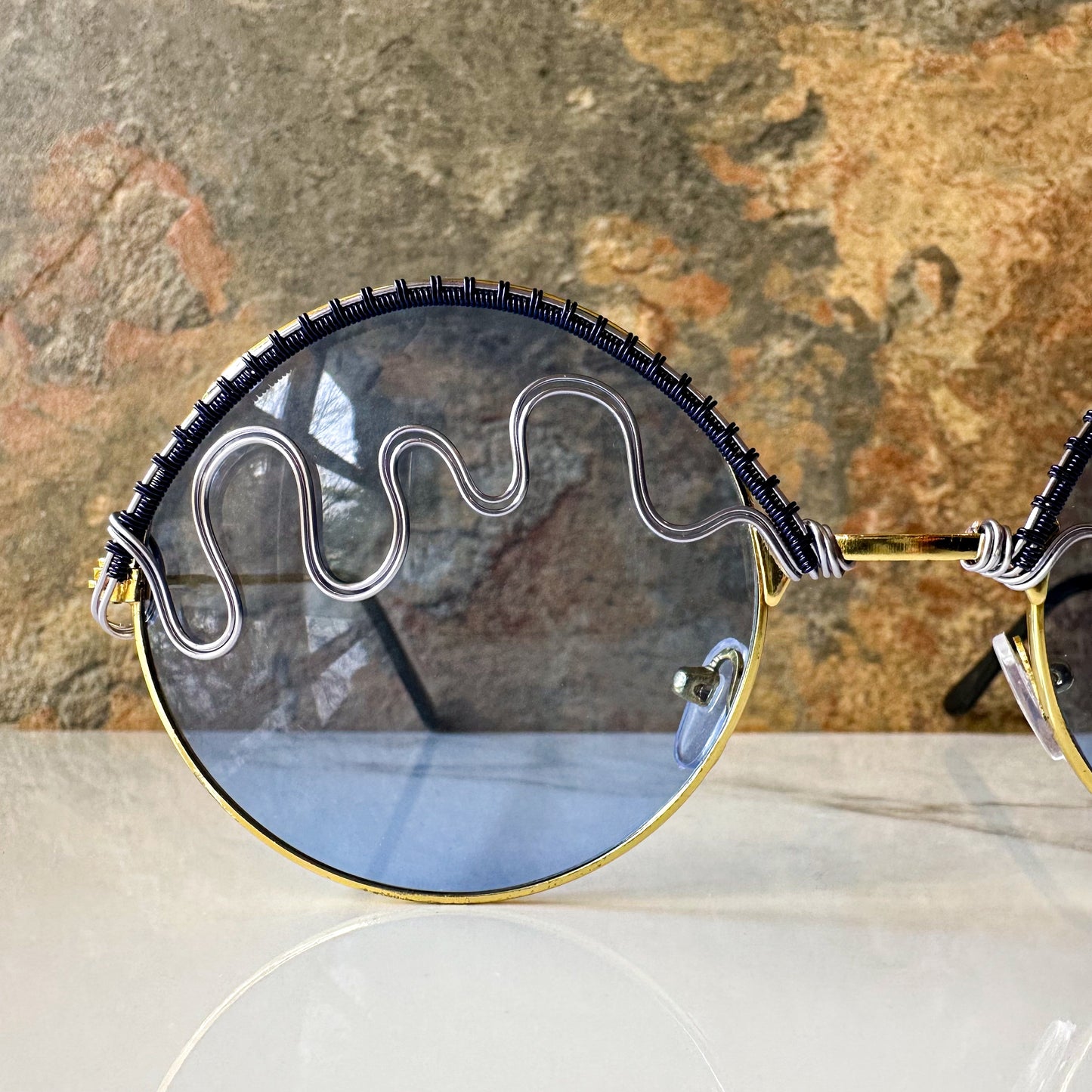 Blue Round Sunglasses