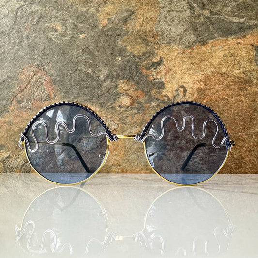 Blue Round Sunglasses