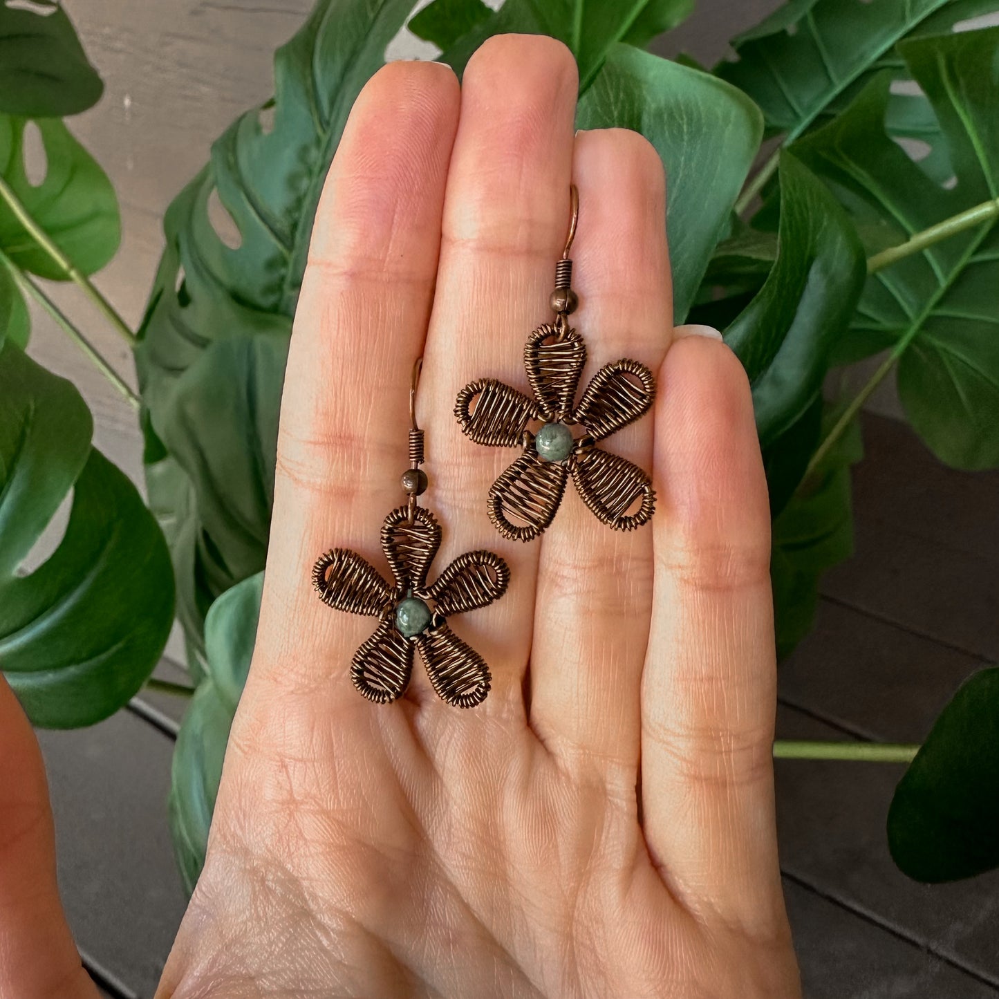 Jasper Daisy Earrings