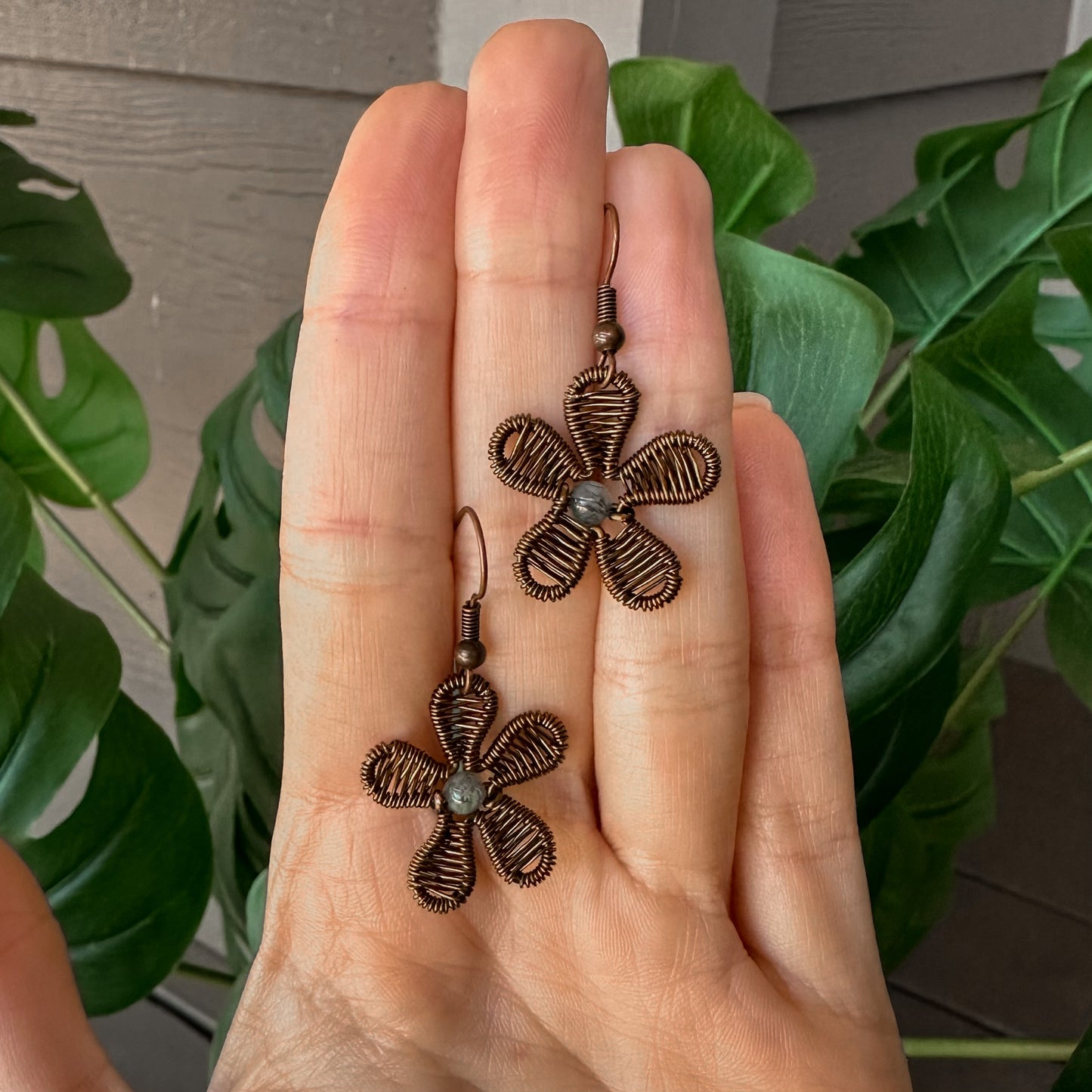 Jasper Daisy Earrings