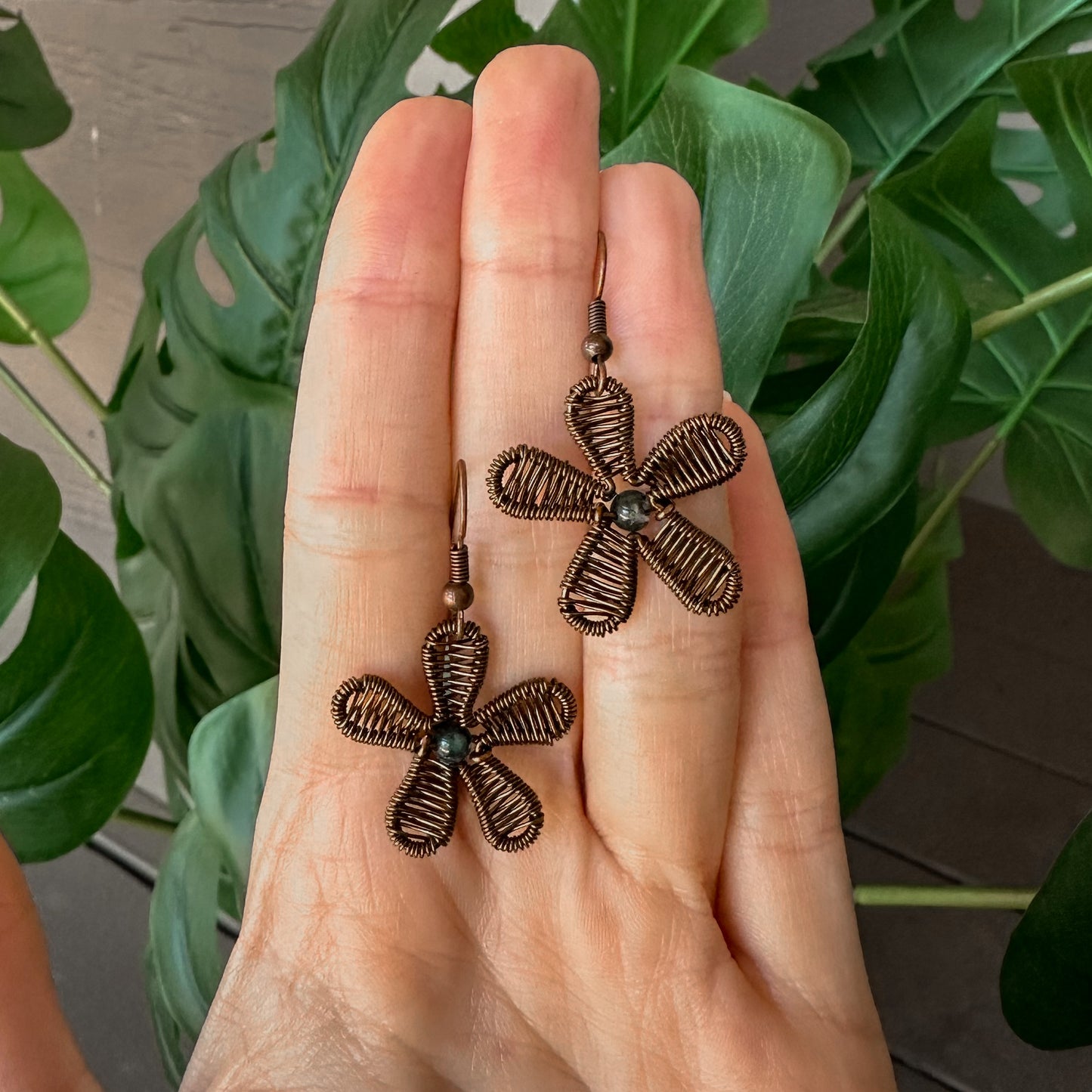 Jasper Daisy Earrings