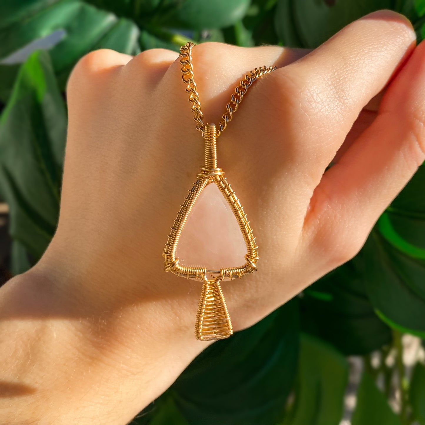 Rose Quartz Mushroom Necklace